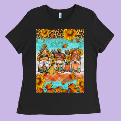 Fall Gnomes Ladies Tee Designed By Artiststas