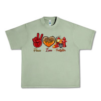 Oil Green peace love firefighter Urban Heavy Tee - NancyCooperArtShop
