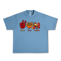 Pebble Blue peace love firefighter Urban Heavy Tee - NancyCooperArtShop