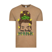 Vintage Coffee one lucky mama Vintage Tee - MaliasSmallBusiness