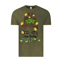 Vintage Olive one lucky mama Vintage Tee - MaliasSmallBusiness
