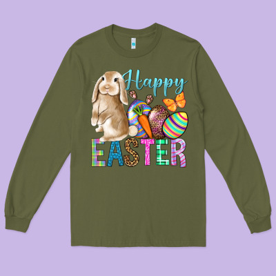 Happy Easter Bunny Long Sleeve Tee Designed By Bundleandbundleshop