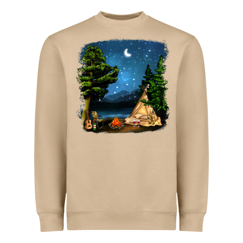 Night Glamping Camp With Wine Heavyweight Sweatshirt by BundleAndBundleShop | Teevron