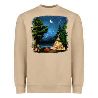 Mushroom Night Glamping Camp With Wine Heavyweight Sweatshirt - BundleAndBundleShop