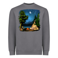 Storm Night Glamping Camp With Wine Heavyweight Sweatshirt - BundleAndBundleShop