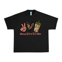 Black peace love coffee Urban Heavy Tee - NancyCooperArtShop