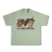 Oil Green peace love coffee Urban Heavy Tee - NancyCooperArtShop