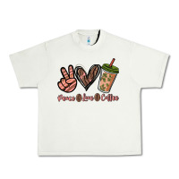 Pistachio peace love coffee Urban Heavy Tee - NancyCooperArtShop