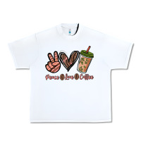 White peace love coffee Urban Heavy Tee - NancyCooperArtShop