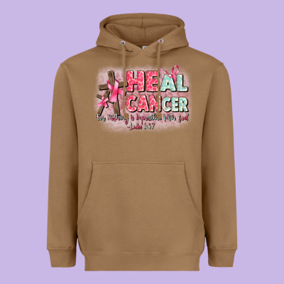 Heal Cancer Luke 1 37 Heavyweight Hoodie Designed By Cowgirlartshop
