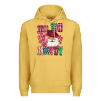 Antique Gold ho ho howdy santa pink christmas Premium Hoodie - CowGirlArtShop