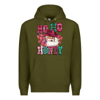 Army Green ho ho howdy santa pink christmas Premium Hoodie - CowGirlArtShop