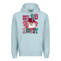 Blue Mist ho ho howdy santa pink christmas Premium Hoodie - CowGirlArtShop