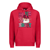 Cardinal ho ho howdy santa pink christmas Premium Hoodie - CowGirlArtShop