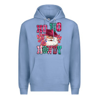 Colony Blue ho ho howdy santa pink christmas Premium Hoodie - CowGirlArtShop