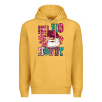 Mustard ho ho howdy santa pink christmas Premium Hoodie - CowGirlArtShop