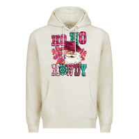 Oatmeal Heather ho ho howdy santa pink christmas Premium Hoodie - CowGirlArtShop