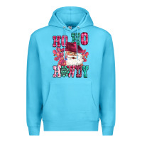 Ocean Blue ho ho howdy santa pink christmas Premium Hoodie - CowGirlArtShop