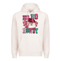 Pale Pink ho ho howdy santa pink christmas Premium Hoodie - CowGirlArtShop