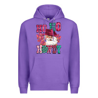 Purple ho ho howdy santa pink christmas Premium Hoodie - CowGirlArtShop