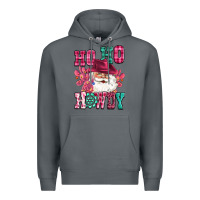 Rock ho ho howdy santa pink christmas Premium Hoodie - CowGirlArtShop