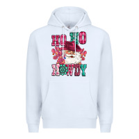 White ho ho howdy santa pink christmas Premium Hoodie - CowGirlArtShop