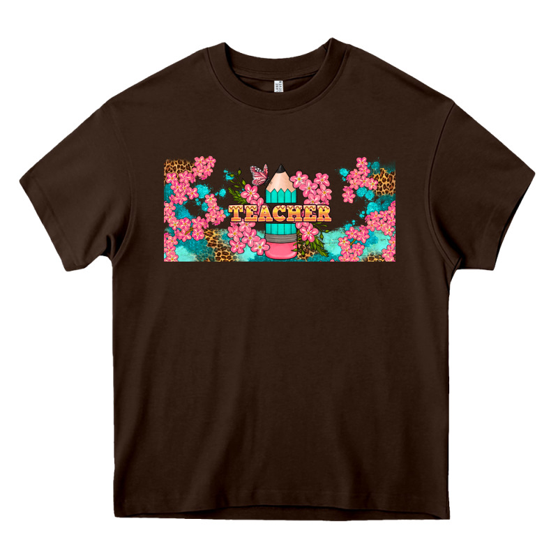Teacher Floral Pencil Libbey Glass Heavy Core Tee by BundleAndBundleShop | Teevron