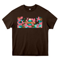 Chocolate Brown teacher floral pencil libbey glass Heavy Core Tee - BundleAndBundleShop