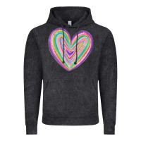 Vintage Black valentine's day colorful heart Vintage Hoodie - MaliasSmallBusiness