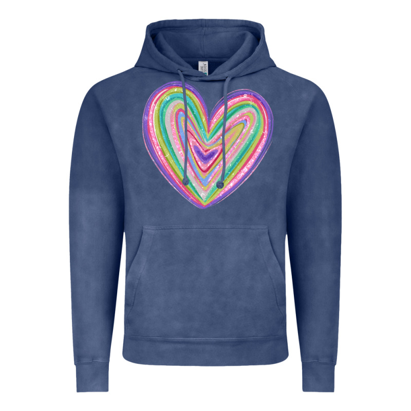 Valentine's Day Colorful Heart Vintage Hoodie by MaliasSmallBusiness | Teevron
