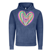 Vintage Denim valentine's day colorful heart Vintage Hoodie - MaliasSmallBusiness