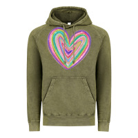 Vintage Olive valentine's day colorful heart Vintage Hoodie - MaliasSmallBusiness