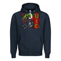 Navy Christmas Character Zipper Hoodie - NancyCooperArtShop
