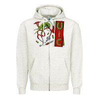Oatmeal Heather Christmas Character Zipper Hoodie - NancyCooperArtShop