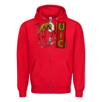 Red Christmas Character Zipper Hoodie - NancyCooperArtShop