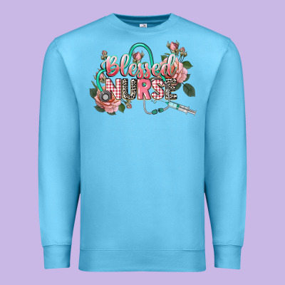 Blessed Nurse Premium Sweatshirt Designed By Cowgirlartshop
