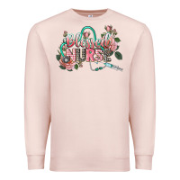 Pale Pink blessed nurse Premium Sweatshirt - CowGirlArtShop