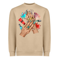Mushroom Western Nail Art With Nail Material Bbs Heavyweight Sweatshirt - BundleAndBundleShop