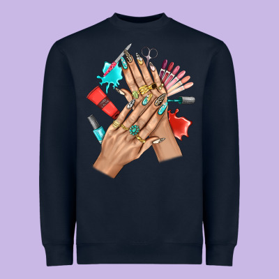 Western Nail Art With Nail Material Bbs Heavyweight Sweatshirt Designed By Bundleandbundleshop