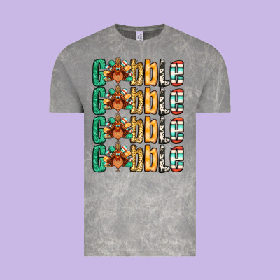 Gobble Till You Wobble Thanksgiving Turkey Vintage Tee Designed By Nancycooperartshop