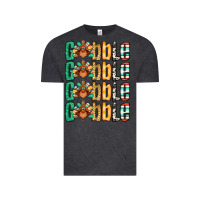 Vintage Black Gobble till you wobble Thanksgiving turkey Vintage Tee - NancyCooperArtShop