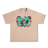 Burro cowhide leopard turquoise background Urban Heavy Tee - AdoDesignShop