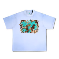 Grape Ice cowhide leopard turquoise background Urban Heavy Tee - AdoDesignShop