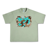 Oil Green cowhide leopard turquoise background Urban Heavy Tee - AdoDesignShop