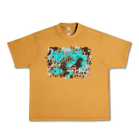 Peanut Butter cowhide leopard turquoise background Urban Heavy Tee - AdoDesignShop