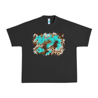 Pigment Black cowhide leopard turquoise background Urban Heavy Tee - AdoDesignShop