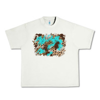 Cowhide Leopard Turquoise Background Urban Heavy Tee | Teevron
