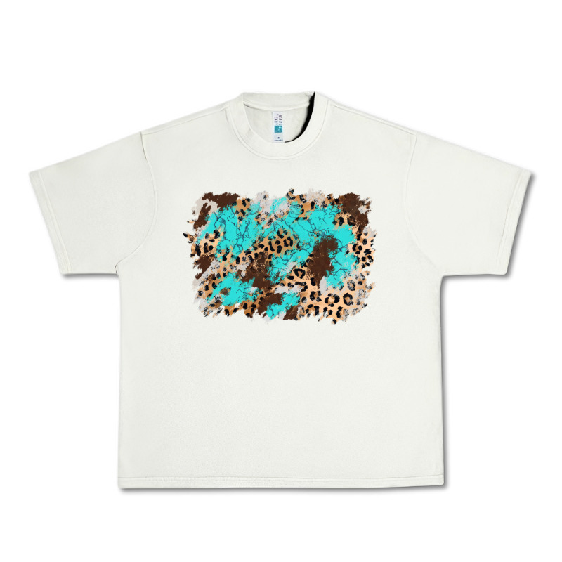 Cowhide Leopard Turquoise Background Urban Heavy Tee by AdoDesignShop | Teevron