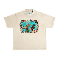 Sandshell cowhide leopard turquoise background Urban Heavy Tee - AdoDesignShop