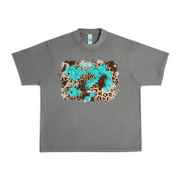 Tornado cowhide leopard turquoise background Urban Heavy Tee - AdoDesignShop